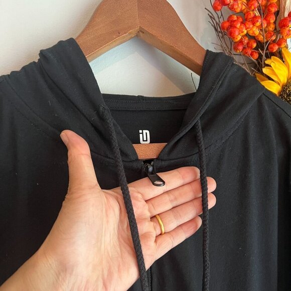 ID Ideology Women Plus 2X Full Zip Hooded Jacket Black - Picture 2 of 7